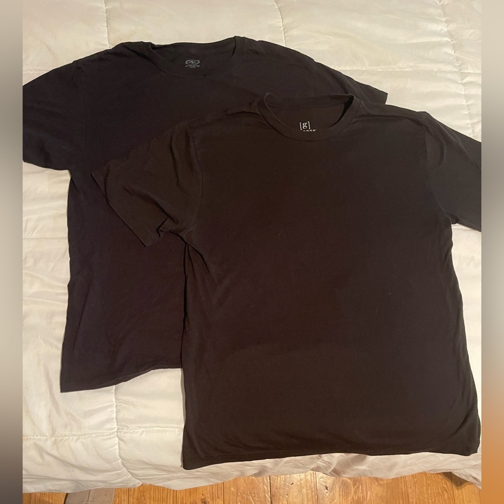 2 plain black T-shirts